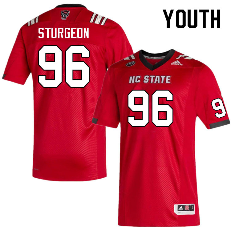 Youth #96 Brooks Sturgeon NC State Wolfpack College Football Jerseys Sale-Red